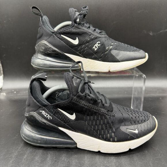 Nike Air Max 270 Youth Boys Size 4.5Y Lace Black White Big Kids 943345-001 - Picture 1 of 8